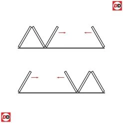 Four Folding Doors & Frame Kit - Belize Oak 3+1 - Silkscreen Etched Clear Glass - Unfinished -LPD Door 0001 thrufold 3 1 diagram folding doors 7abdda14 3618 467a 8b19 87723eadd8d4