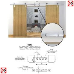 Double Sliding Door & Wagon Wheel Black Track - Utah 3 Pane Doors - Clear Glass - White Primed -LPD Door 0004 double doors barn style sliding doors d70994b2 ff40 46c3 83d3 20ded6770e14