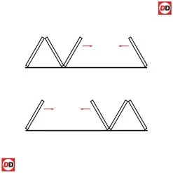 Four Folding Doors & Frame Kit - 1 Panel Inlay Flush Oak 3+1 - Prefinished -LPD Door 01 3 1 diagram folding doors thrufold218181