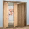 Three Folding Doors & Frame Kit - Coventry Contemporary Panel Oak 2+1 - Unfinished