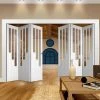 Six Folding Doors & Frame Kit - Coventry 3+3 - Clear Glass - White Primed
