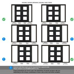 ThruEasi Black Room Divider - Antwerp 3 Pane Primed Clear Glass Unfinished Door Pair With Full Glass Sides -LPD Door Antwerp black full glass side double side double door room divider ANTBLA3LGL33 THRT 2 2 301 GLA eaef6584 899f 43bc 9e52 a2900873d44c