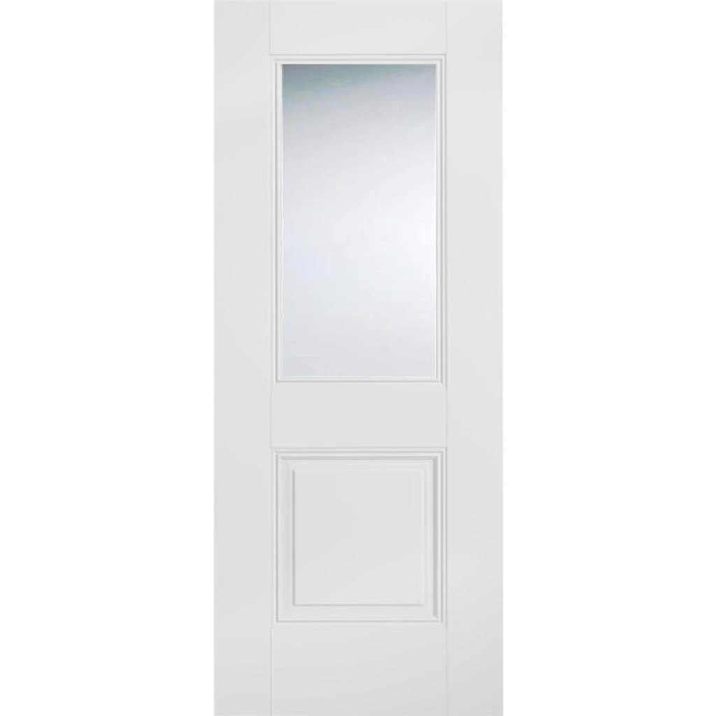 ThruEasi White Room Divider - Arnhem 1 Pane 1 Panel Clear Glass Primed Door With Full Glass Side 2 ThruEasi White Room Divider - Arnhem 1 Pane 1 Panel Clear Glass Primed Door With Full Glass Side - Image 2