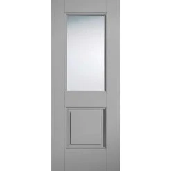 Saturn Tubular Stainless Steel Sliding Track & Arnhem Grey Primed Door - Clear Glass - Unfinished -LPD Door Arnhem grey primed glazed door 2baef205 01e1 407c 8991 28e8acb97720