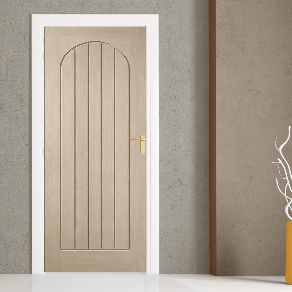 Mexicano Oak Internal Door - Arched Square Top & Vertical Lining - Prefinished 1 Mexicano Oak Internal Door - Arched Square Top & Vertical Lining - Prefinished