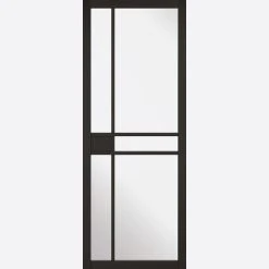 ThruEasi Room Divider - Greenwich Black Primed Clear Glass Unfinished Industrial Double Doors With Narrow Double Sides -LPD Door Black Greenwich door be6d6784 02b2 4763 a5cb 158d2e898ee6