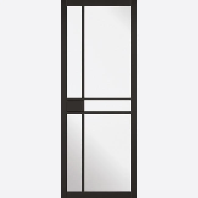 ThruEasi Room Divider - Greenwich Black Primed Clear Glass Unfinished Double Doors With Double Sides 4 ThruEasi Room Divider - Greenwich Black Primed Clear Glass Unfinished Double Doors With Double Sides - Image 4