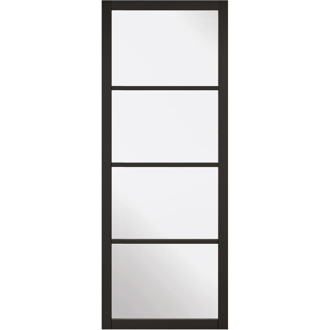 Pass-Easi Two Sliding Doors And Frame Kit - Soho 4 Pane Door - Clear Glass - Black Primed 3 Pass-Easi Two Sliding Doors And Frame Kit - Soho 4 Pane Door - Clear Glass - Black Primed - Image 3
