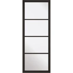 Double Sliding Door & Wall Track - Soho 4 Pane Door - Clear Glass - Black Primed -LPD Door Black Soho 4L b088d329 5c98 4671 9001 81fe0ec66695