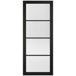 Soho Black Internal Door- Clear Reeded Glass - Prefinished 6 Soho Black Internal Door- Clear Reeded Glass - Prefinished -LPD Door Black Soho Reeded Glazed