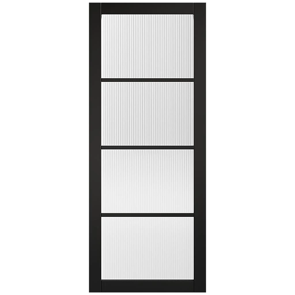 Soho Black Internal Door- Clear Reeded Glass - Prefinished 3 Soho Black Internal Door- Clear Reeded Glass - Prefinished - Image 3