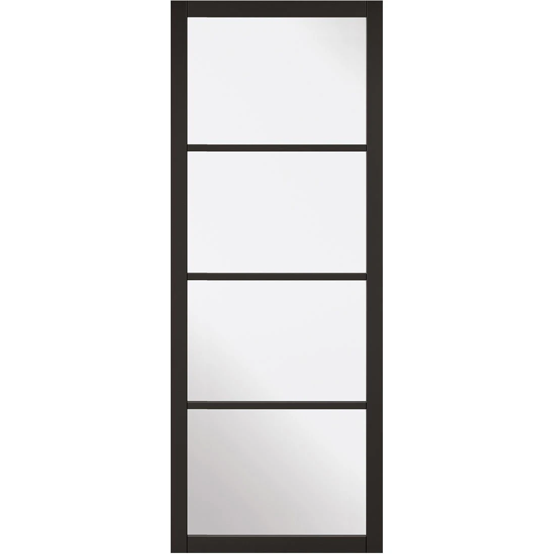 ThruEasi Room Divider - Soho 4 Pane Black Primed Clear Glass Unfinished Double Doors With Double Sides 2 ThruEasi Room Divider - Soho 4 Pane Black Primed Clear Glass Unfinished Double Doors With Double Sides - Image 2