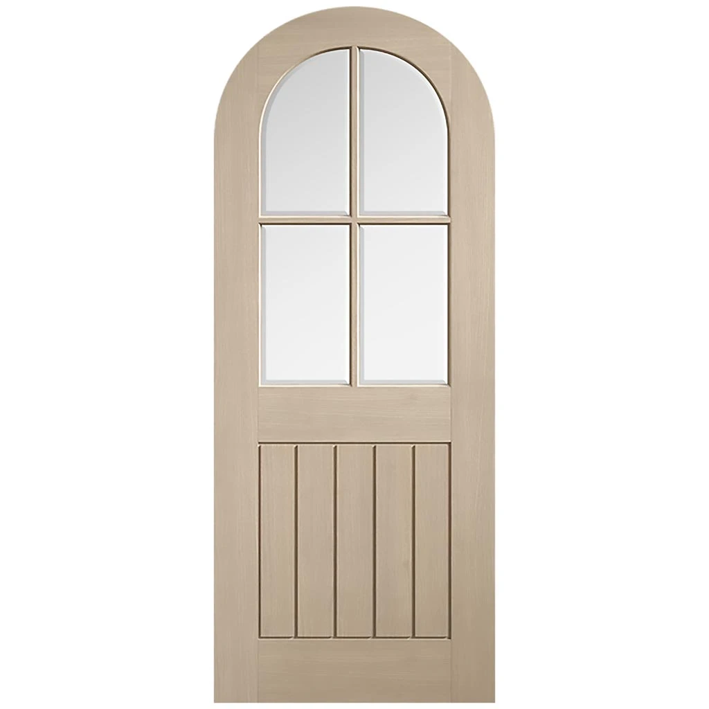 Mexicano Arched Blonde Oak Internal Door & Frame Set - Clear Bevelled Glass - Prefinished 2 Mexicano Arched Blonde Oak Internal Door & Frame Set - Clear Bevelled Glass - Prefinished - Image 2