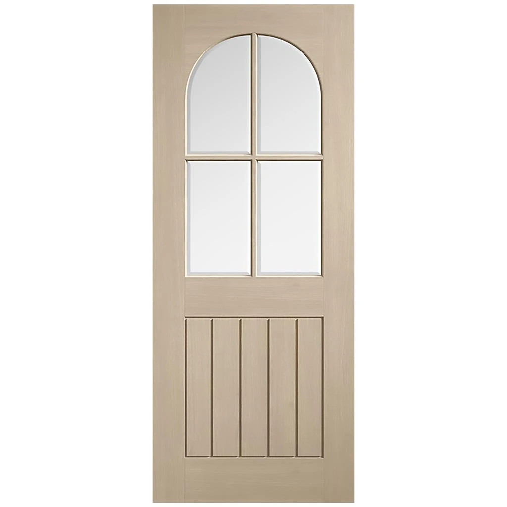 Mexicano Oak Internal Door - Arched Square Top - Clear Glass - Prefinished 2 Mexicano Oak Internal Door - Arched Square Top - Clear Glass - Prefinished - Image 2