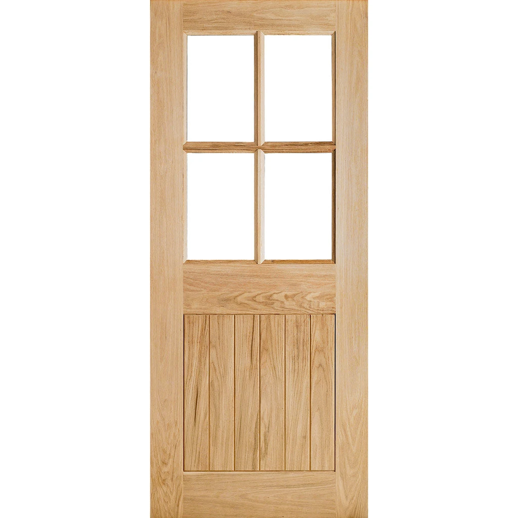 Cottage 4L Exterior Oak Double Door And Frame Set - Clear Double Safety Glazing 3 Cottage 4L Exterior Oak Double Door And Frame Set - Clear Double Safety Glazing - Image 3