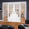 ThruEasi White Room Divider - Coventry Clear Glass Primed Door Pair With Full Glass Sides