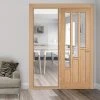 ThruEasi Oak Room Divider - Coventry Contemporary Unfinished Door With Full Glass Side