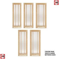 Internal Door And Frame Kit - Lincoln 3 Pane Oak Internal Door - Clear Glass -LPD Door Door and Frame Kit Lincoln 3 Pane Oak Door
