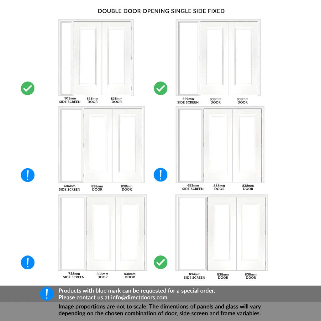 ThruEasi White Room Divider - Eindhoven 1 Pane Primed Clear Glass Door Pair With Full Glass Side 3 ThruEasi White Room Divider - Eindhoven 1 Pane Primed Clear Glass Door Pair With Full Glass Side - Image 3