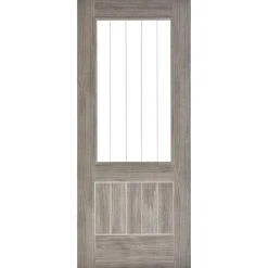 Single Sliding Door & Wall Track - Laminate Mexicano Light Grey Door - Etched Clear Glass - Prefinished -LPD Door Laminate Mexicano 1L Glazed Light Grey 300ppi cmyk a45cc7b5 bb0a 40ce aabb a03f4ca91ba5