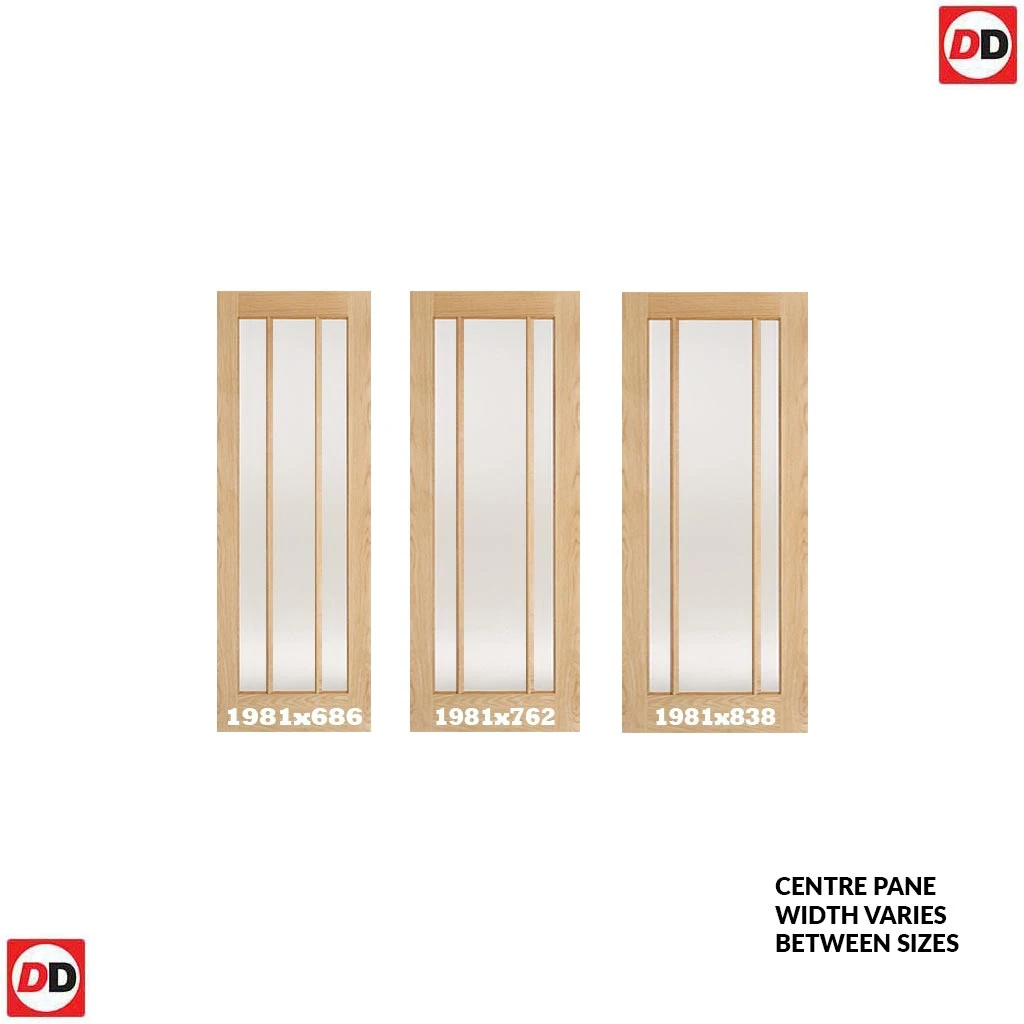 Saturn Tubular Stainless Steel Sliding Track & Lincoln 3 Pane Oak Double Door - Frosted Glass - Unfinished 4 Saturn Tubular Stainless Steel Sliding Track & Lincoln 3 Pane Oak Double Door - Frosted Glass - Unfinished - Image 4
