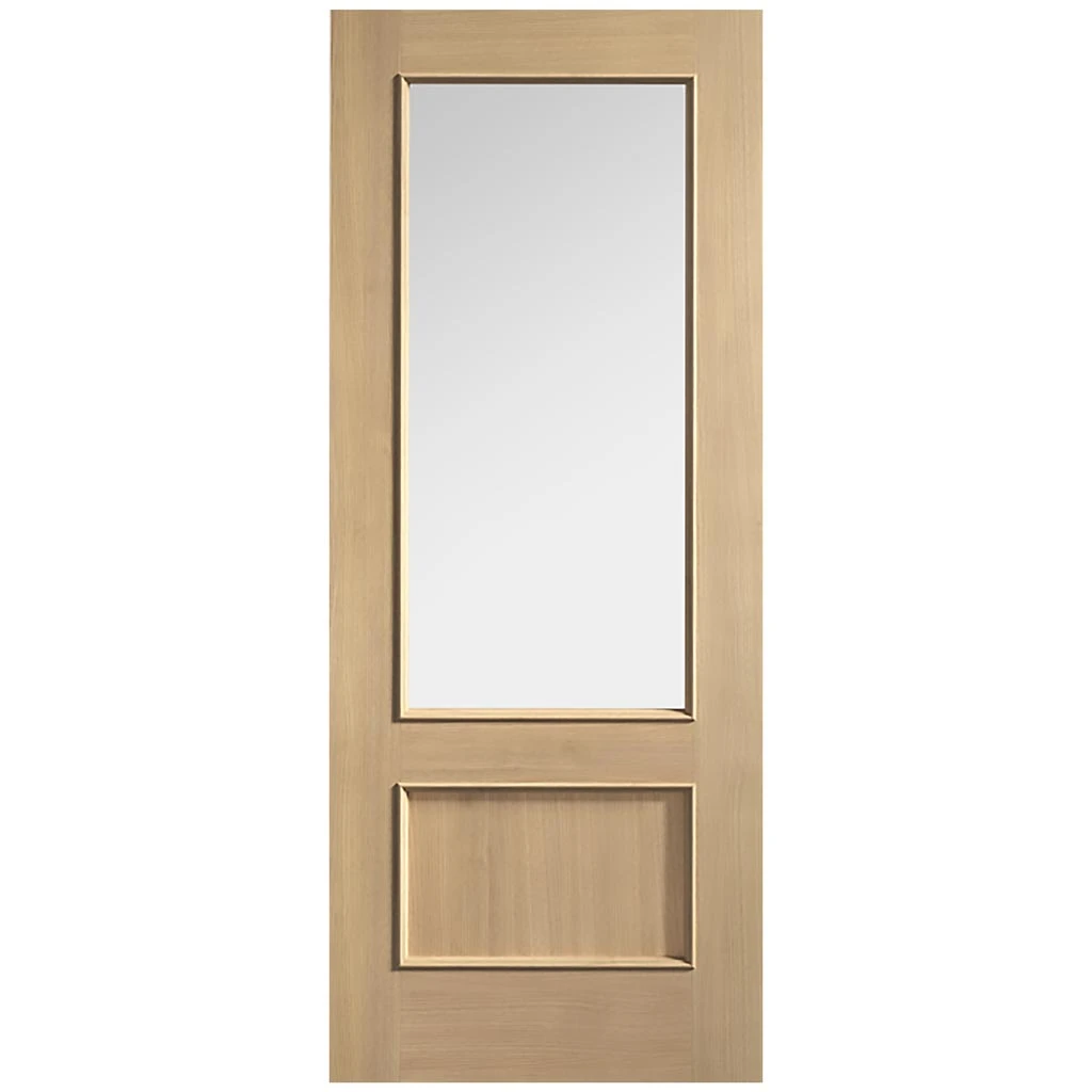 Murcia Oak Panel Internal Door - Clear Glass - Prefinished 2 Murcia Oak Panel Internal Door - Clear Glass - Prefinished - Image 2
