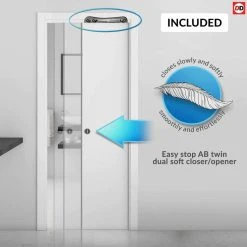 Kent 2 Panel Single Evokit Pocket Door - White Primed -LPD Door Soft close ermetica pocket doors 4d784104 1638 4f21 ad57 f45fe5e972b1