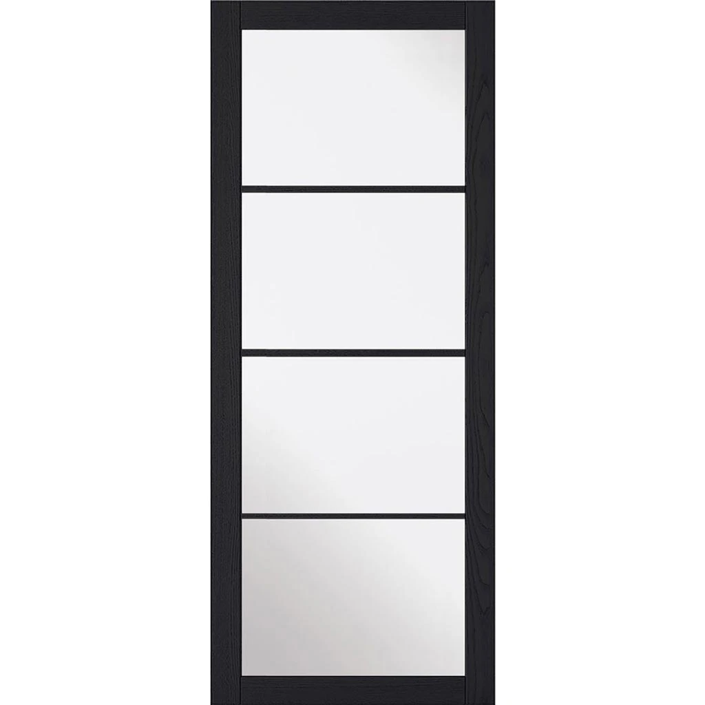 ThruEasi Room Divider - Soho 4 Pane Charcoal Clear Glass - Prefinished Door Pair With Full Glass Side 2 ThruEasi Room Divider - Soho 4 Pane Charcoal Clear Glass - Prefinished Door Pair With Full Glass Side - Image 2
