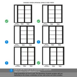 ThruEasi Black Room Divider - Soho 4 Pane Primed Clear Glass Unfinished Door Pair With Full Glass Side -LPD Door Soho black full glass side single side double door room divider SOHBLA33 THRT 1 2 301 GLA 4adea27a 3a8e 4d32 b1f3 c96d2c50a977