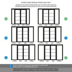 ThruEasi Room Divider - Soho 4 Pane Charcoal Clear Glass - Prefinished Door Pair With Full Glass Sides -LPD Door Soho charcoal full glass side double side double door room divider SOHDCG33 THRT 2 2 301 GLA e393fbb8 e5bc 44e2 8b19 071a8fca800f