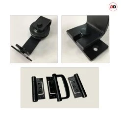 SpaceEasi Top Mounted Black Folding Track & Double Door - Kilburn 3 Panel Oak Door - Unfinished -LPD Door Space easi hangers and hinges folding sliding system uk 61b71025 d640 46ac aef6 e7ac132f8056