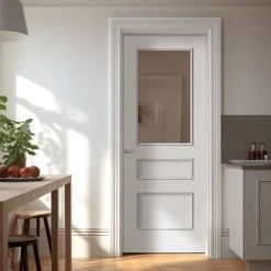 Toledo White Primed Internal Door - Clear Glass