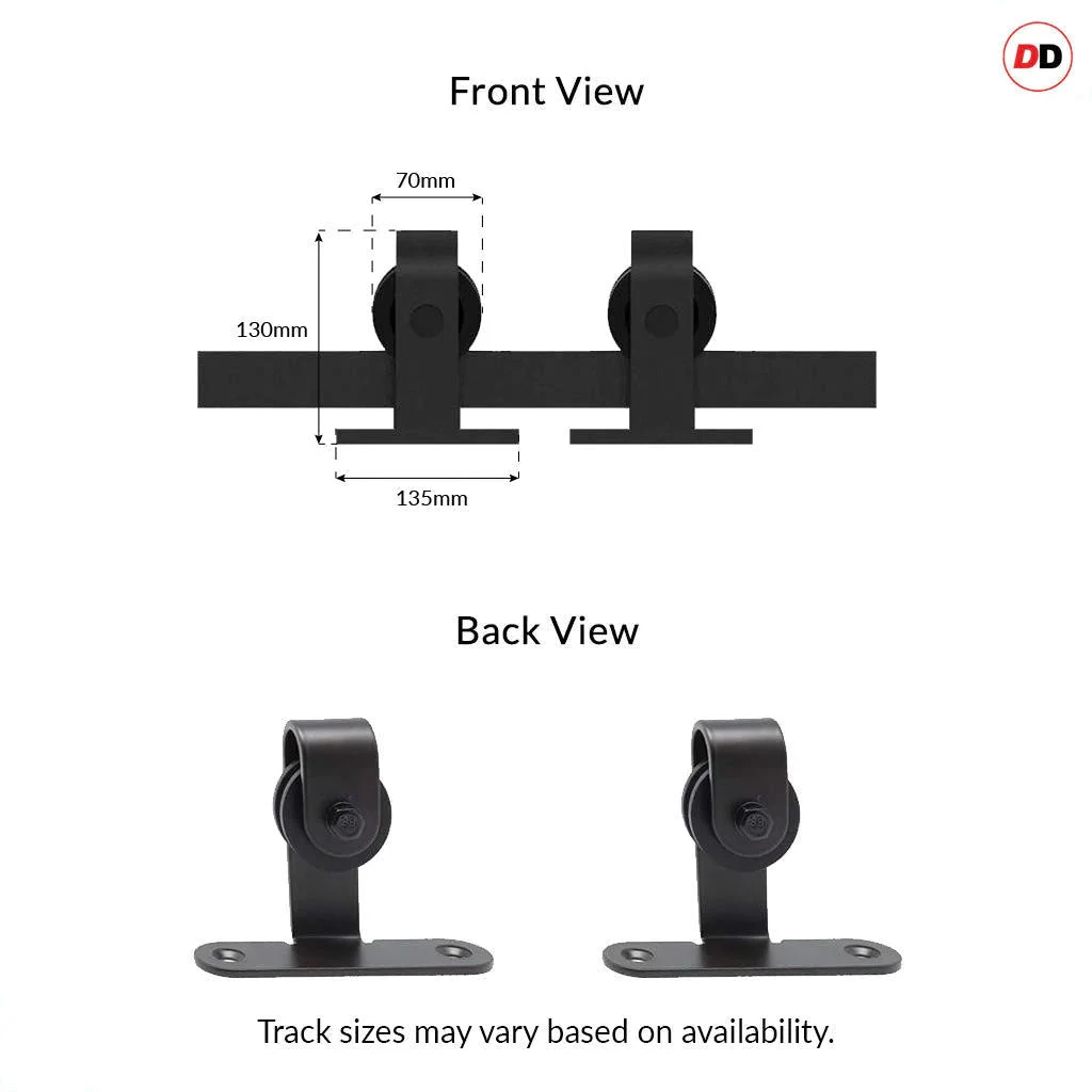 Top Mounted Black Sliding Track & Door - Regency 4 Panel Smoked Oak Door - Prefinished 4 Top Mounted Black Sliding Track & Door - Regency 4 Panel Smoked Oak Door - Prefinished - Image 4