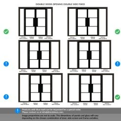ThruEasi Black Room Divider - Tribeca 3 Pane Primed Clear Glass Unfinished Door Pair With Full Glass Sides -LPD Door Tribeca black full glass side double side double door room divider TRIBLACLR33 THRT 2 2 301 GLA 495ebc5c 1d03 44c7 8f5a 64e89e352930