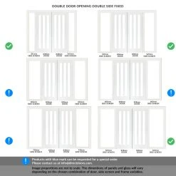 ThruEasi White Room Divider - Utah 3 Pane Clear Glass Primed Door Pair With Full Glass Sides -LPD Door Utah white full glass side double side double door room divider WFUTAH33 THRT 2 2 301 GLA af70ff24 cc30 4478 8a5c 5fc454505fd2