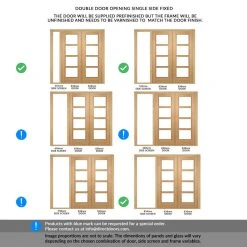 ThruEasi Oak Room Divider - Vancouver 4 Pane Clear Glass Prefinished Door Pair With Full Glass Side -LPD Door Vancouver oak4 p full glass side single side double door room divider OVAN4L33 THRT 1 2 301 GLA eb82d2c3 b331 43e8 b455 1a5b3847b6cb