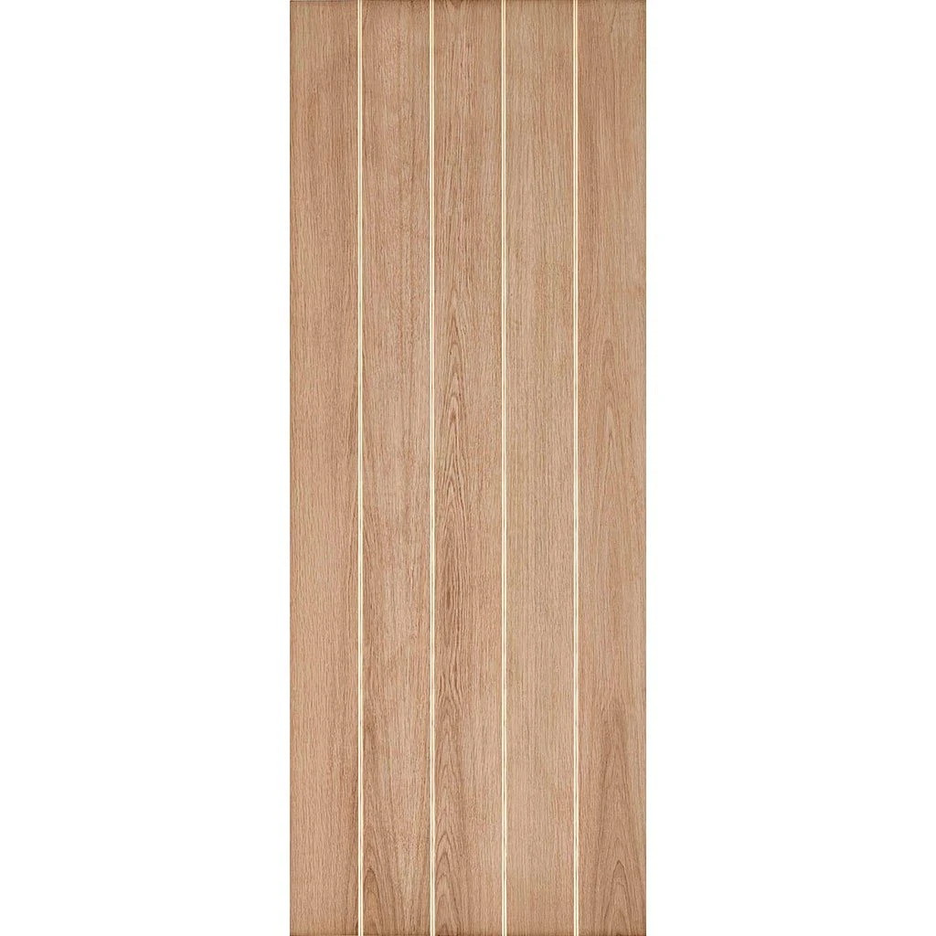 Top Mounted Stainless Steel Sliding Track & Door - Wexford Oak Panel Door - Unfinished 2 Top Mounted Stainless Steel Sliding Track & Door - Wexford Oak Panel Door - Unfinished - Image 2