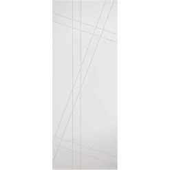 Single Sliding Door & Straight Antique Rust Track - Hastings Flush Door - White Primed -LPD Door White Hastings 1af16f60 e177 4b95 8f3f 08be08590b73