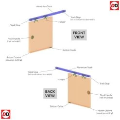 Pass-Easi Two Sliding Doors And Frame Kit - Idaho 3 Panel Oak Door - Unfinished -LPD Door aaa