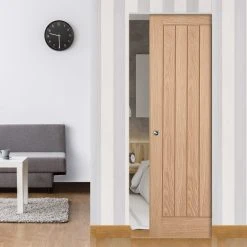 Belize Oak Absolute Evokit Single Pocket Doors -Prefinished