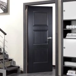 Amsterdam 3 Panel Black Primed Internal Door