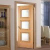 Amsterdam 3 Pane Oak Internal Door - Clear Glass - Prefinished