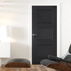 Antwerp 3 Panel Black Primed Internal Door