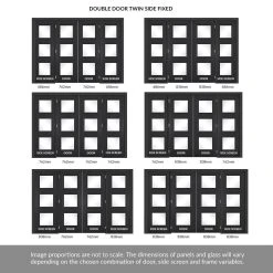 ThruEasi Room Divider - Antwerp 3 Pane Black Primed Clear Glass Unfinished Double Doors With Double Sides -LPD Door antwerp glazed black easiframes frames