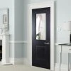 Arnhem Black Primed Internal Door - Clear Glass