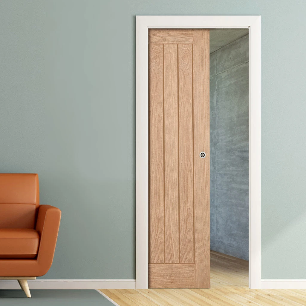 Belize Oak Evokit Pocket Fire Door - 30 Minute Fire Rated 1 Belize Oak Evokit Pocket Fire Door - 30 Minute Fire Rated
