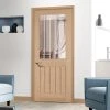 Belize Oak Internal Door - Silkscreen Etched Clear Glass