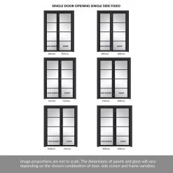 ThruEasi Room Divider - Soho 4 Pane Charcoal Clear Glass - Prefinished Door With Single Side -LPD Door charcoal grey industrial soho doros directdoors SOHDCG30 THRT3