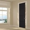 Chelsea 4 Panel Black Primed Single Evokit Pocket Door