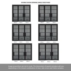 ThruEasi Room Divider - Chelsea 4 Pane Black Primed Tinted Glass Unfinished Double Doors With Single Side -LPD Door chelsea tinted glass industrial door style modern interior doors CHEBLATINT30 THRT8